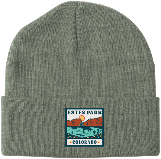 Estes Park Scene Patch Beanie