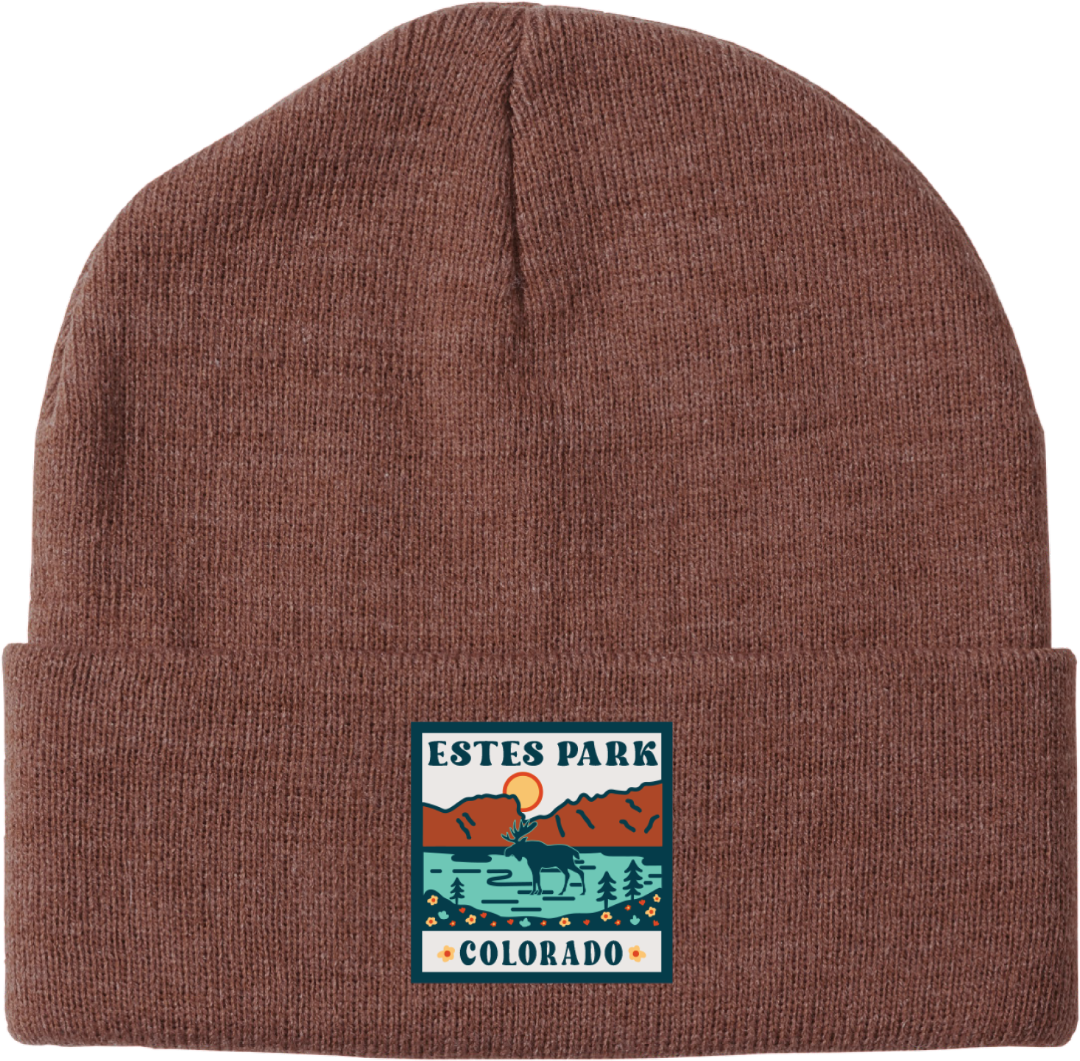 Estes Park Scene Patch Beanie
