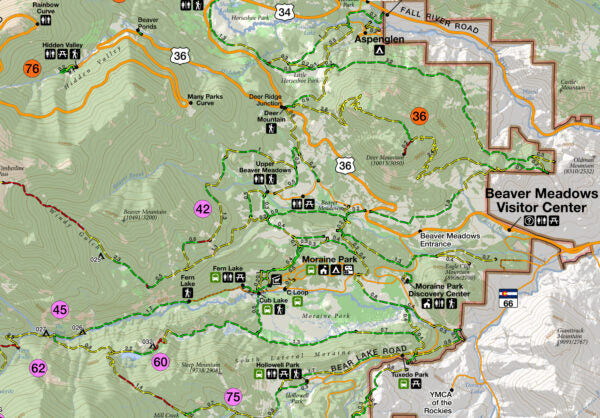 Map - Day Hikes RMNP